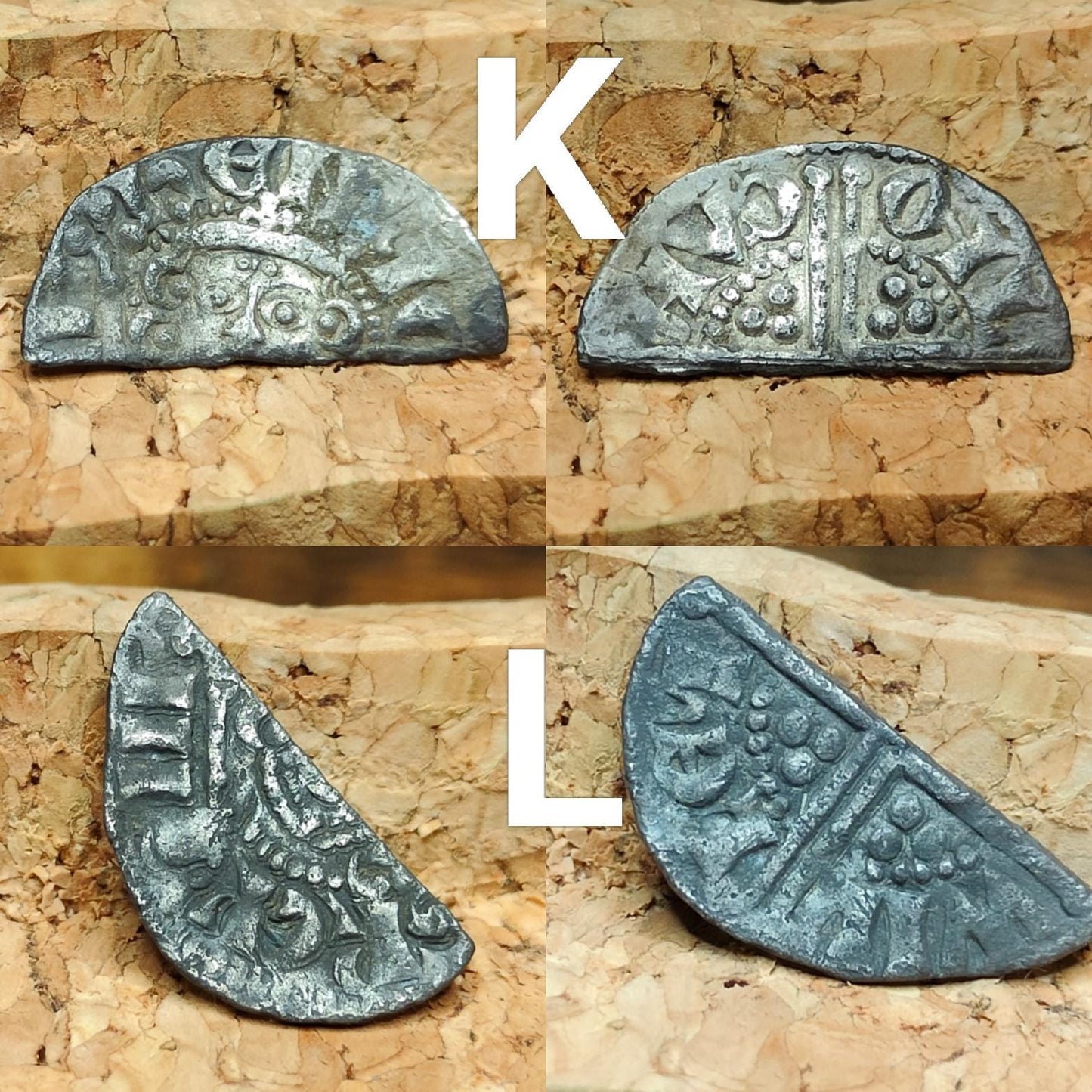 Medieval Silver Coin UK / Henry III voided long cross cut half penny