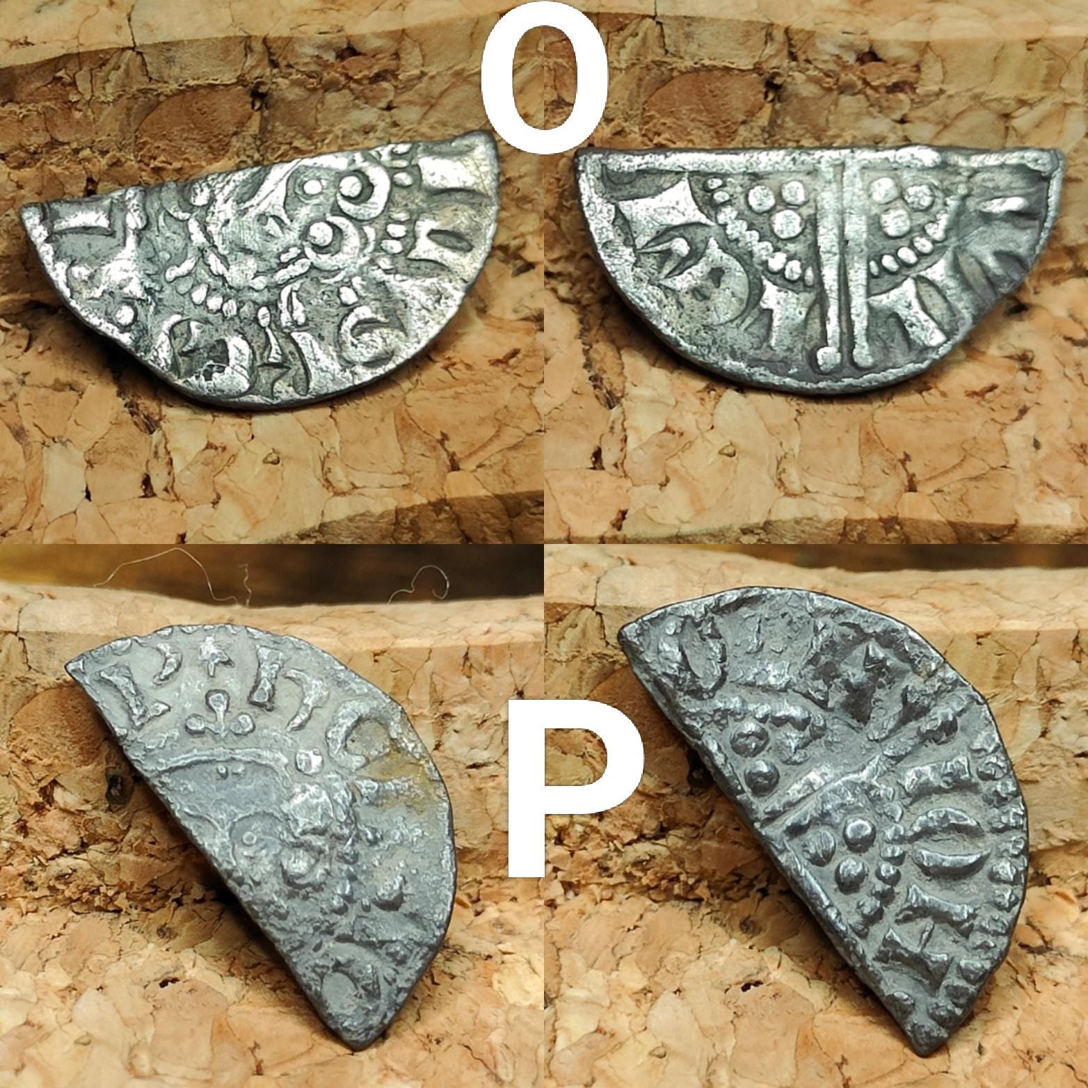 Medieval Silver Coin UK / Henry III voided long cross cut half penny