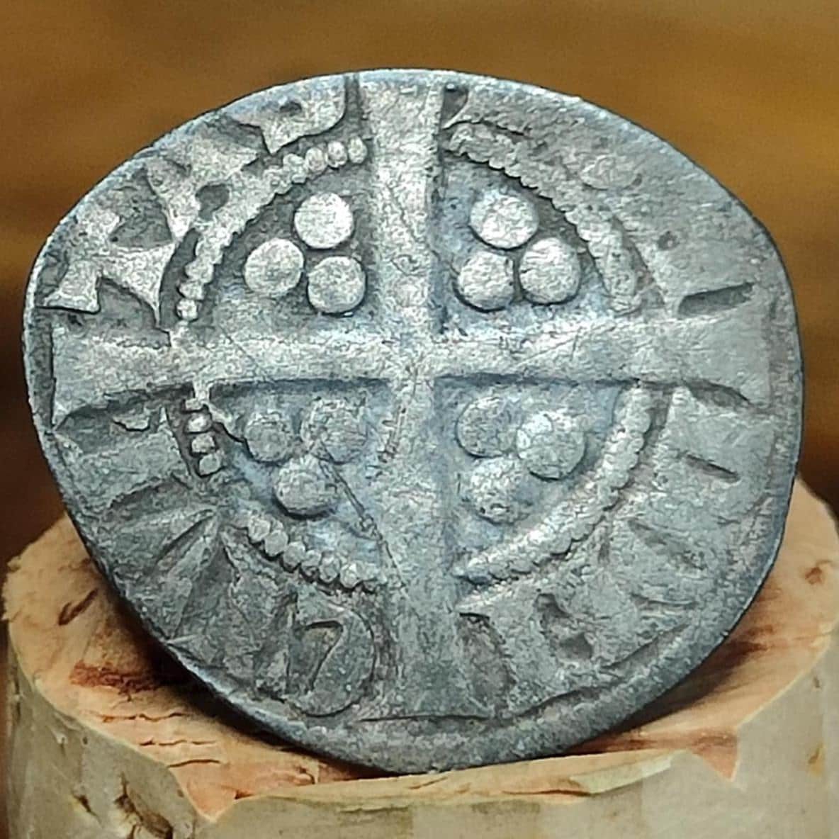 King Edward I Medieval hammered silver penny coin, 700 years old