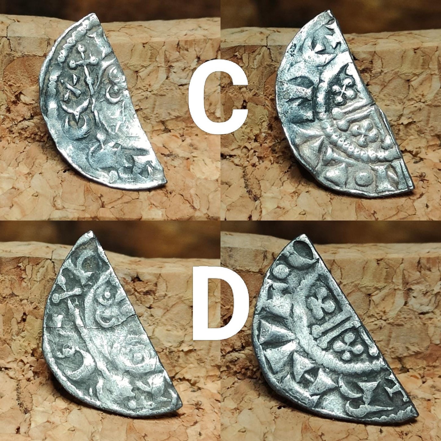 Medieval Voided Short Cross Cut Half Penny, Ancient Silver Coin UK