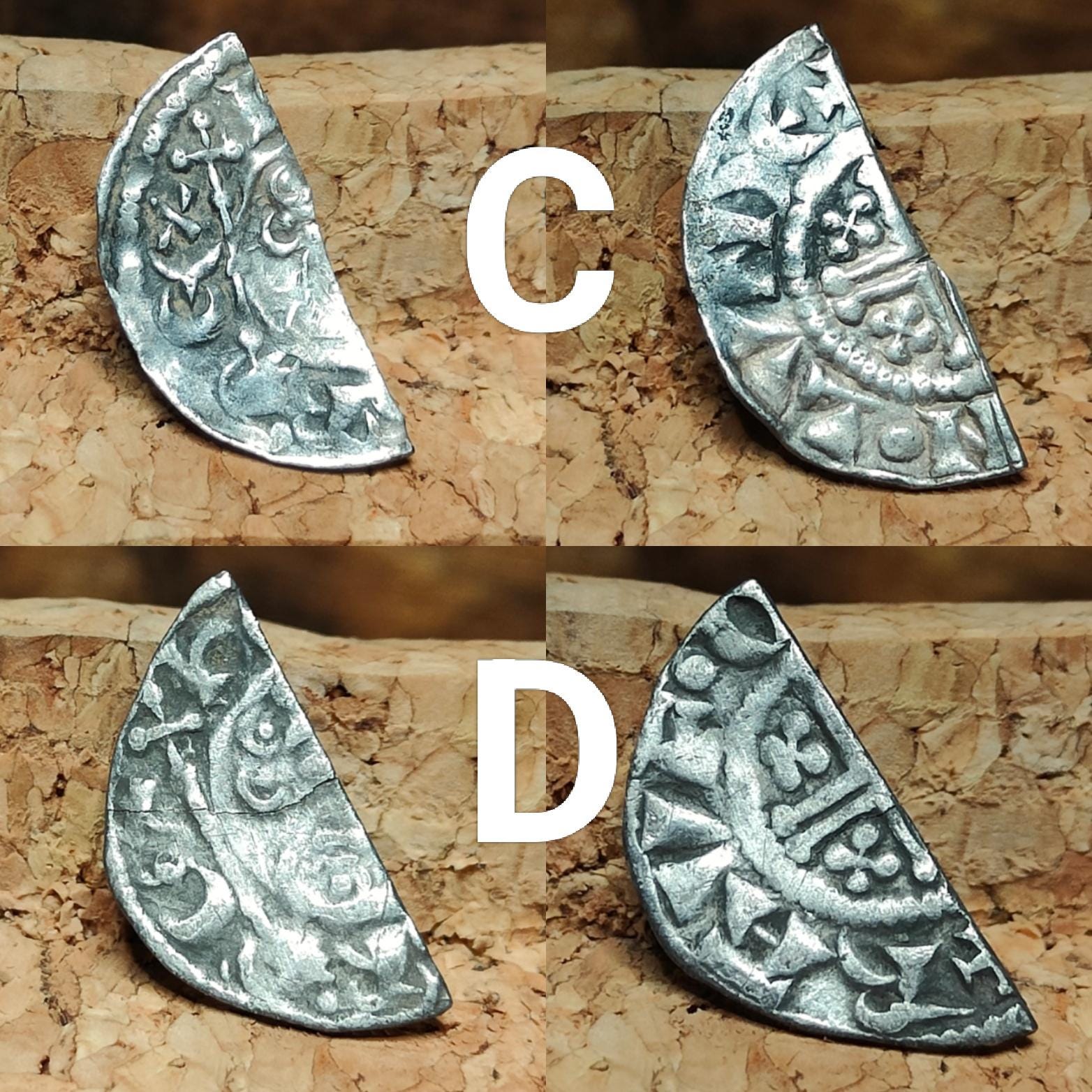 Medieval Voided Short Cross Cut Half Penny, Ancient Silver Coin UK