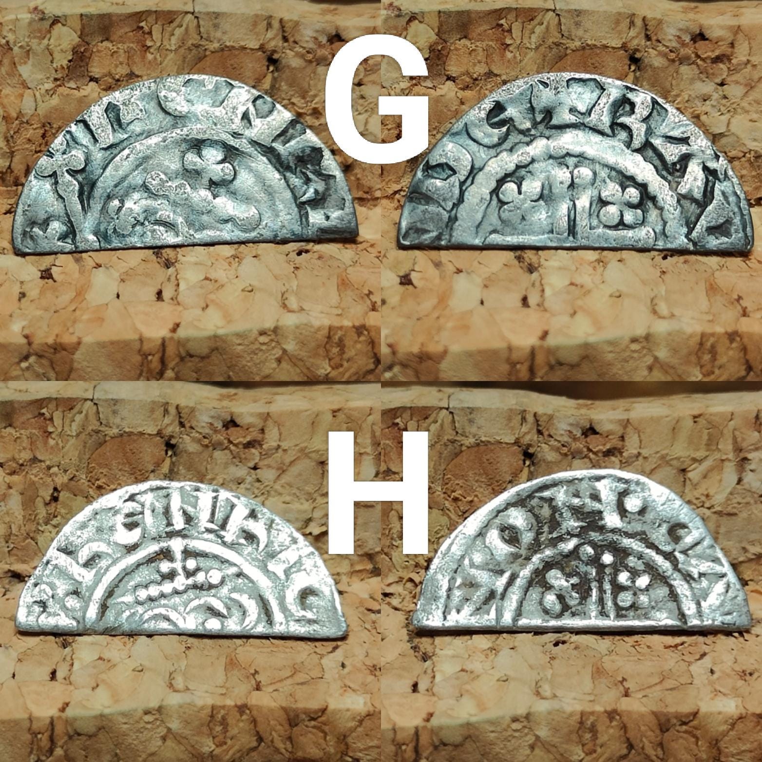 Medieval Voided Short Cross Cut Half Penny, Ancient Silver Coin UK