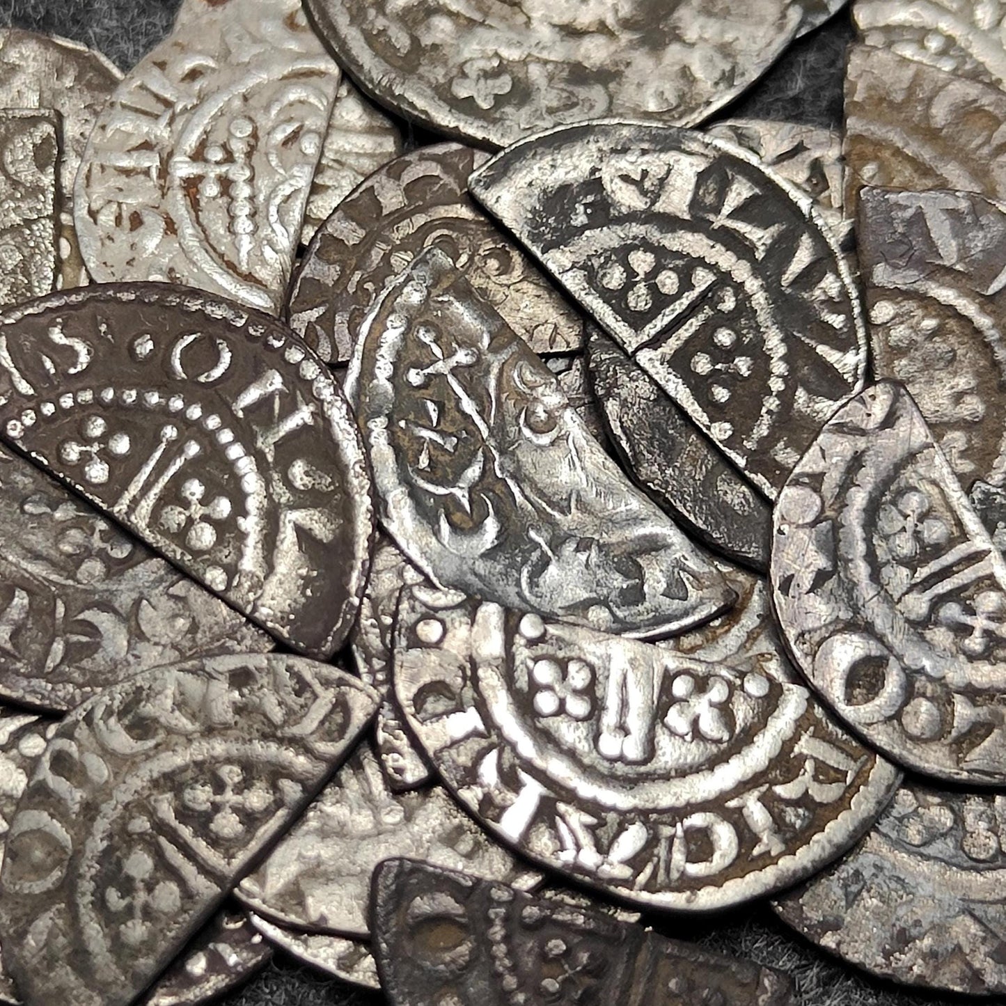 Medieval Voided Short Cross Cut Half Penny, Ancient Silver Coin UK