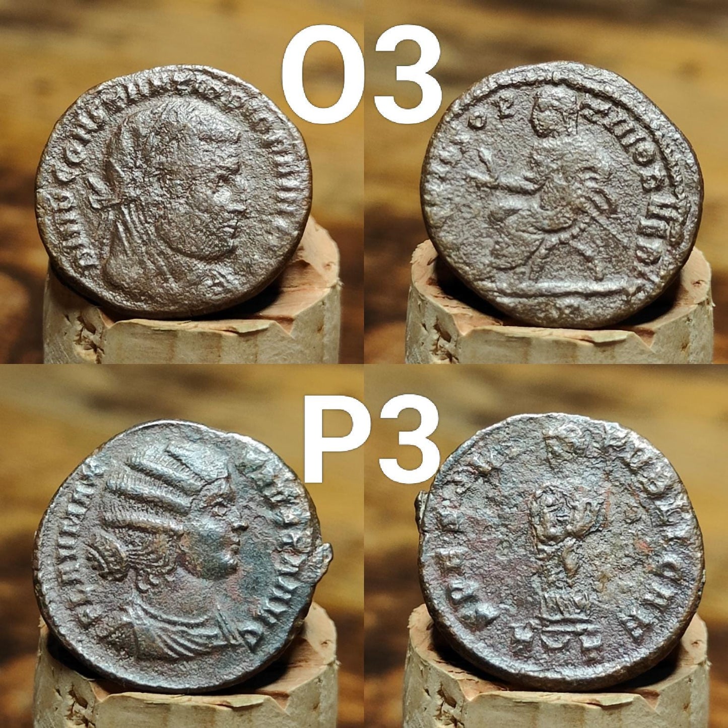 Genuine Roman coins, 4th century ancient Nummus