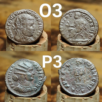 Genuine Roman coins, 4th century ancient Nummus