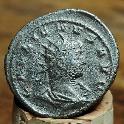 Emperor Gallienus Roman coin, Jupiter reverse 3rd century ancient Antoninianus,
