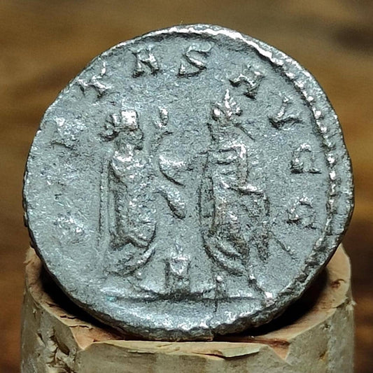 Emperor Gallienus Roman coin, Valerian reverse 3rd century ancient Antoninianus,