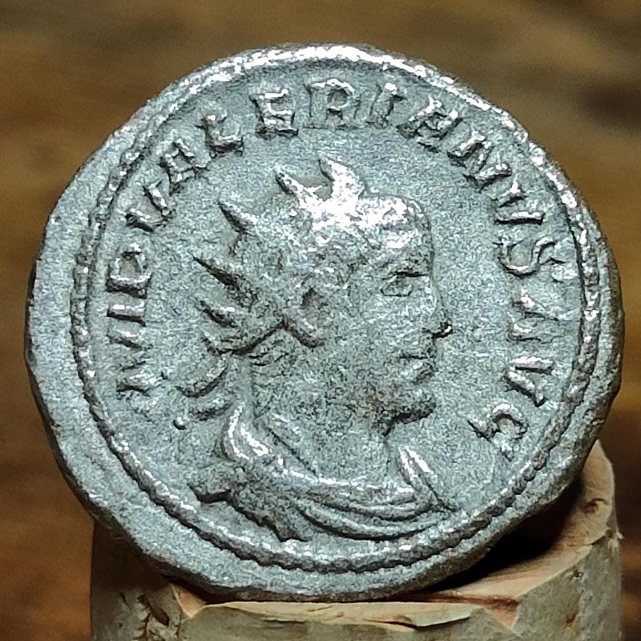 Valerian I Silver Antoninianus, Authentic ancient roman double denarius.