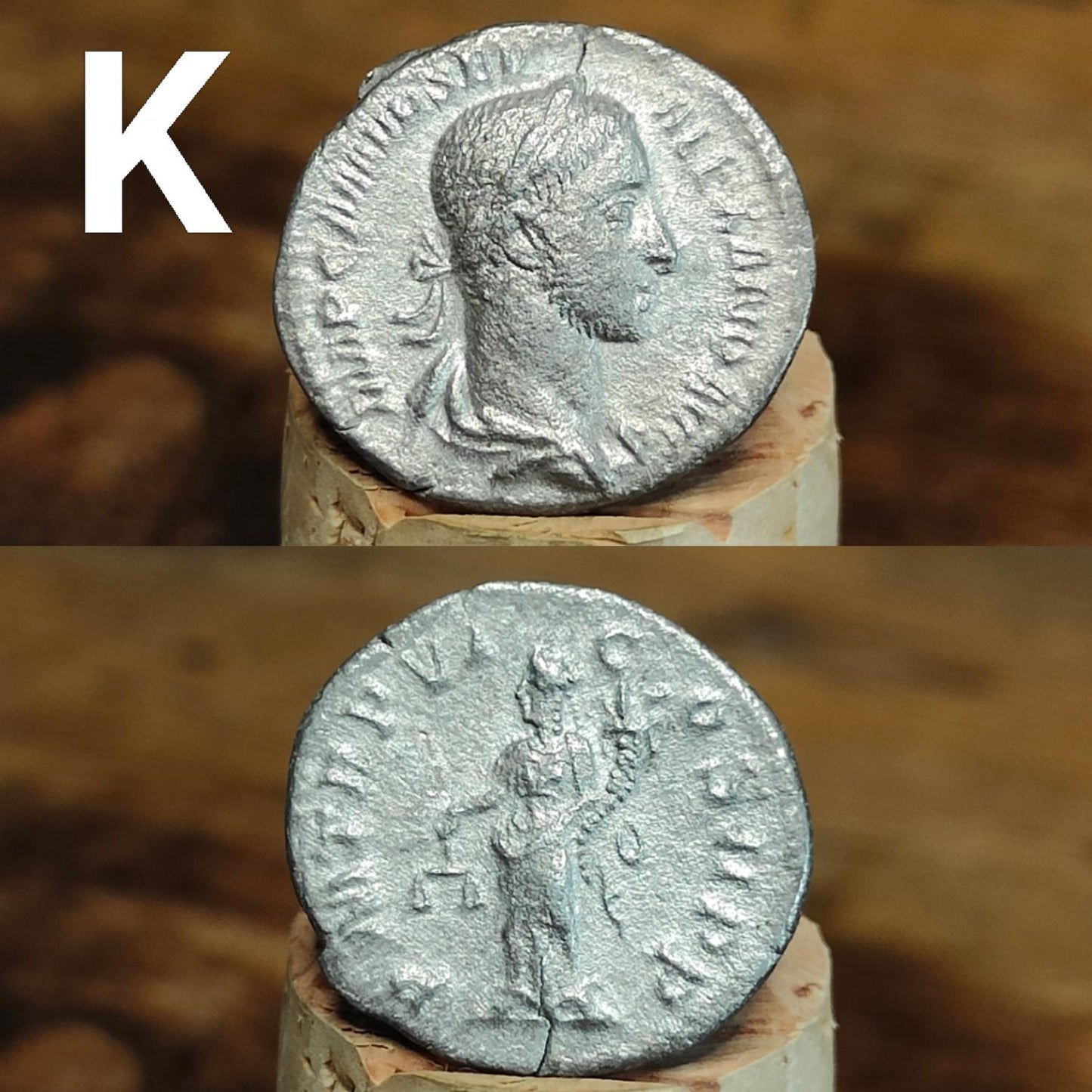 Authentic Roman silver Denarii featuring emperor of Rome, 1800 years old!