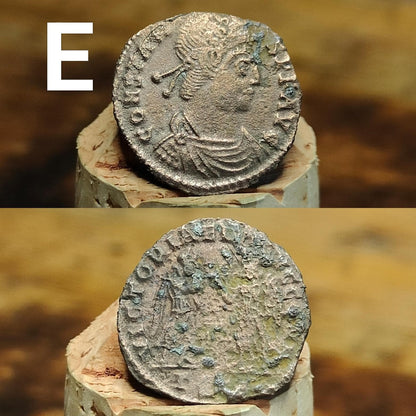Cleaned Roman coins, ancient Nummus and Follis