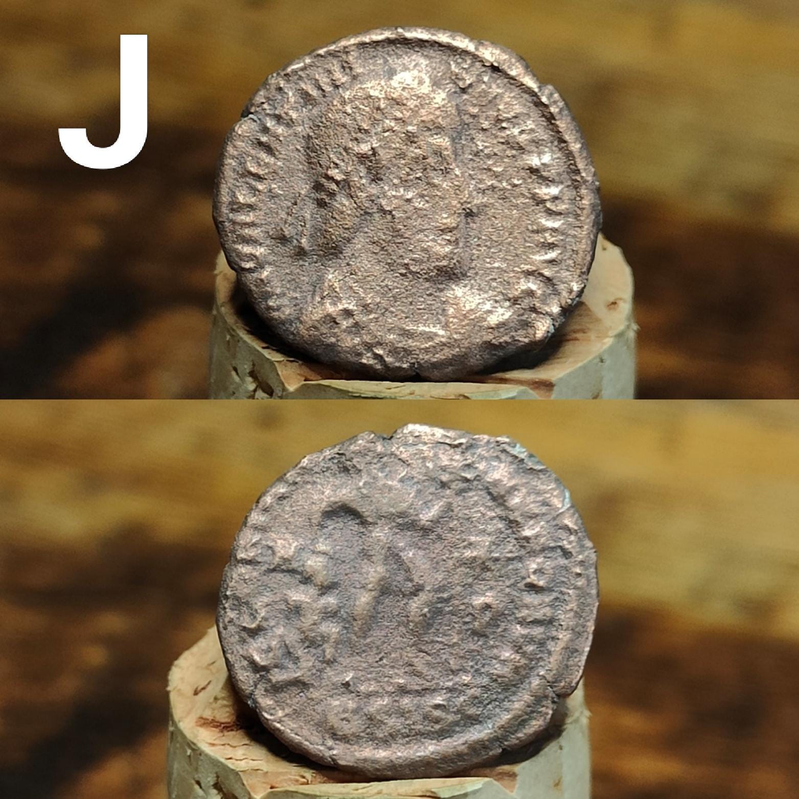 Cleaned Roman coins, ancient Nummus and Follis