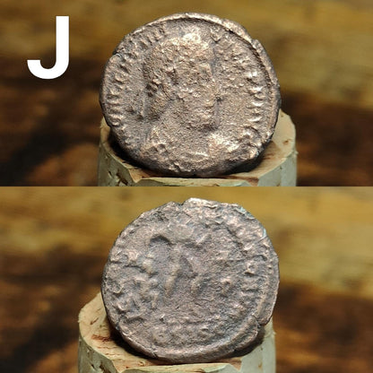 Cleaned Roman coins, ancient Nummus and Follis