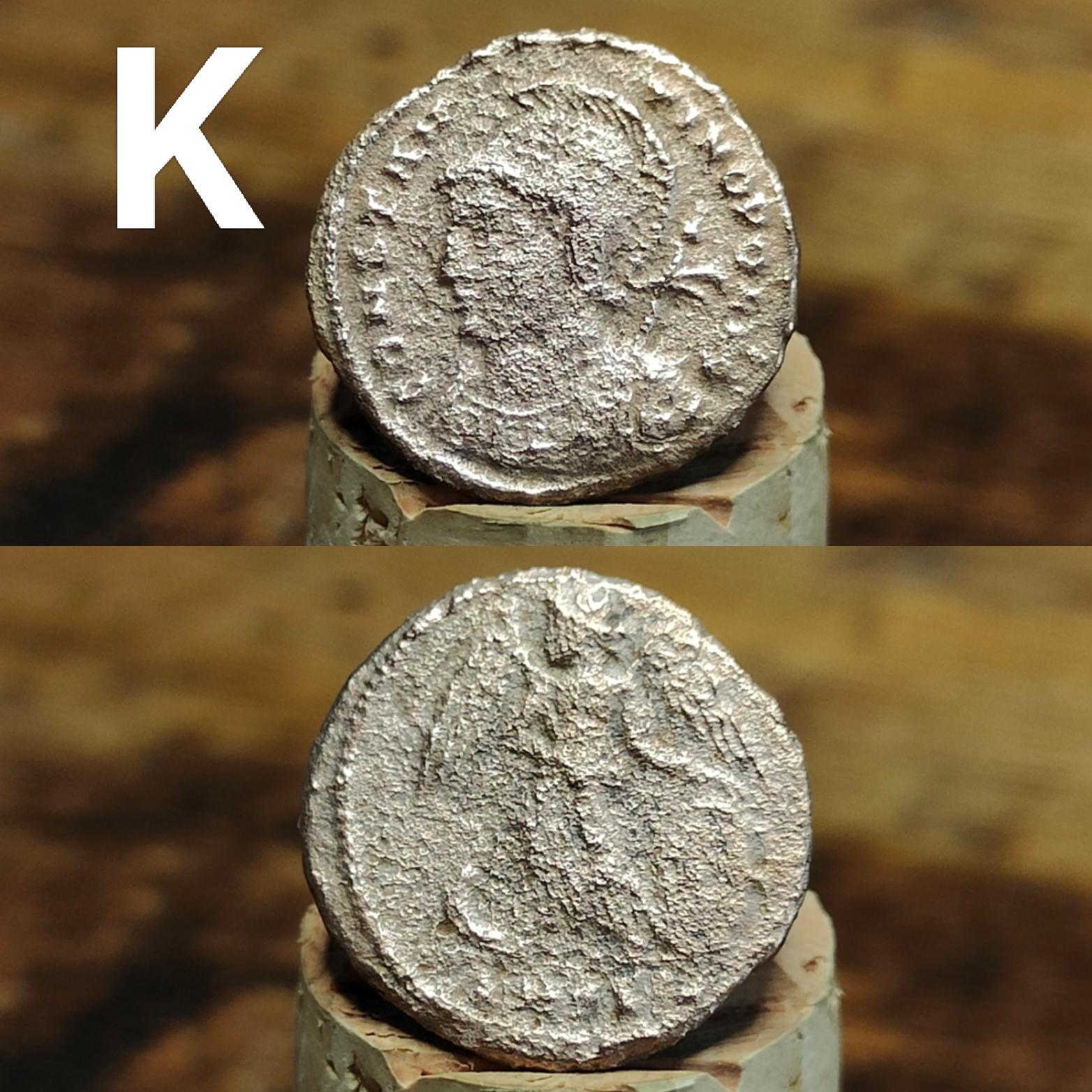 Cleaned Roman coins, ancient Nummus and Follis