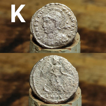 Cleaned Roman coins, ancient Nummus and Follis