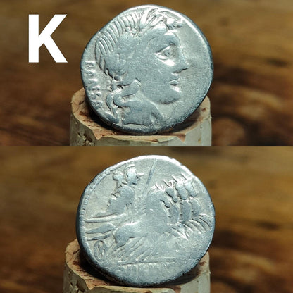 Roman Republic Silver Denarii featuring Roma and Gods/ Goddesses, 2100 years old!