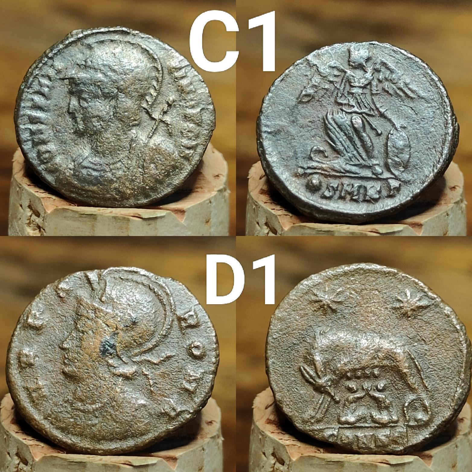 High grade Roman coins, 4th century ancient nummus