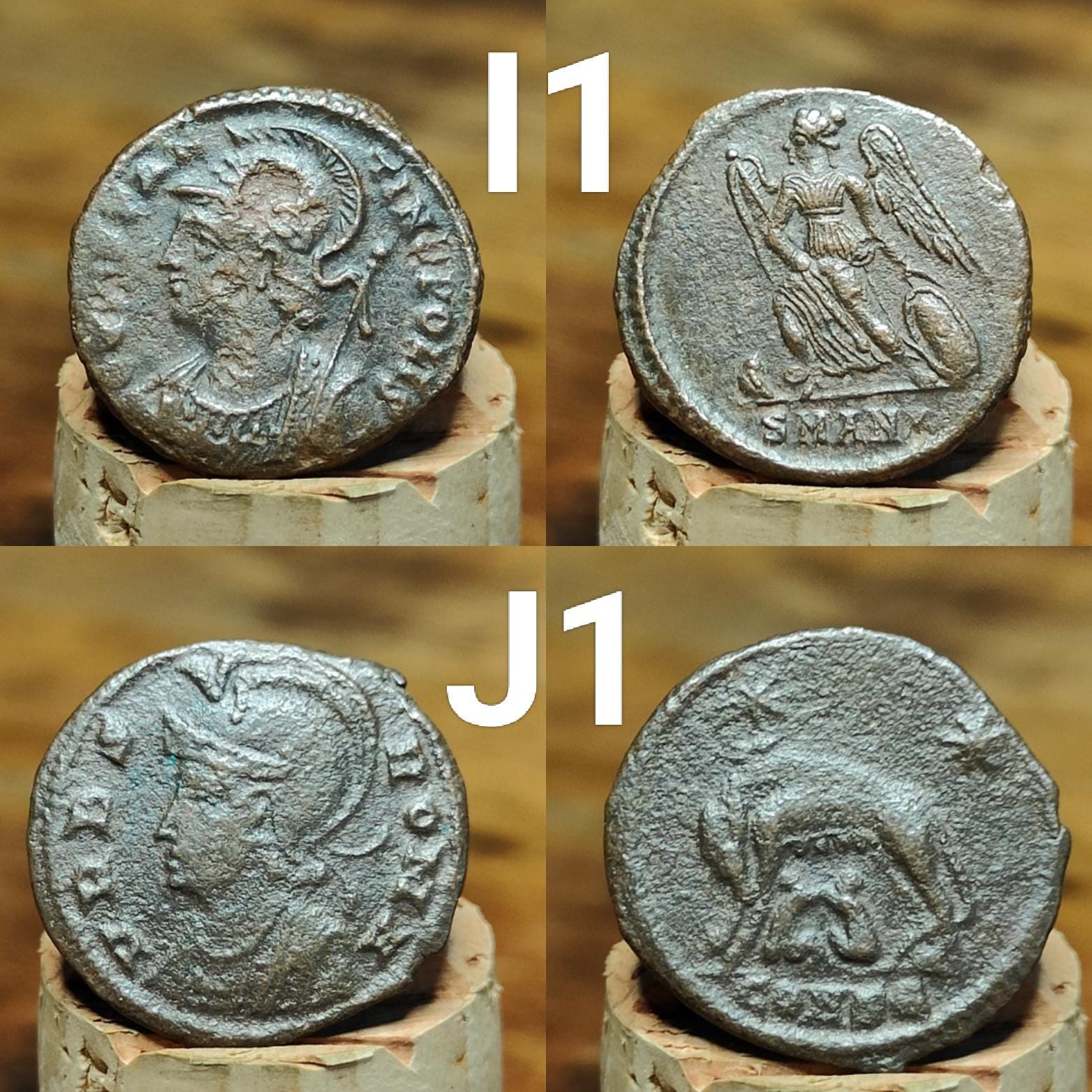High grade Roman coins, 4th century ancient nummus