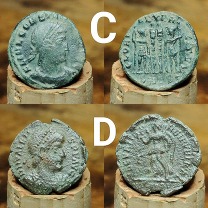 Very Fine Roman coins, 4th century ancient Nummus