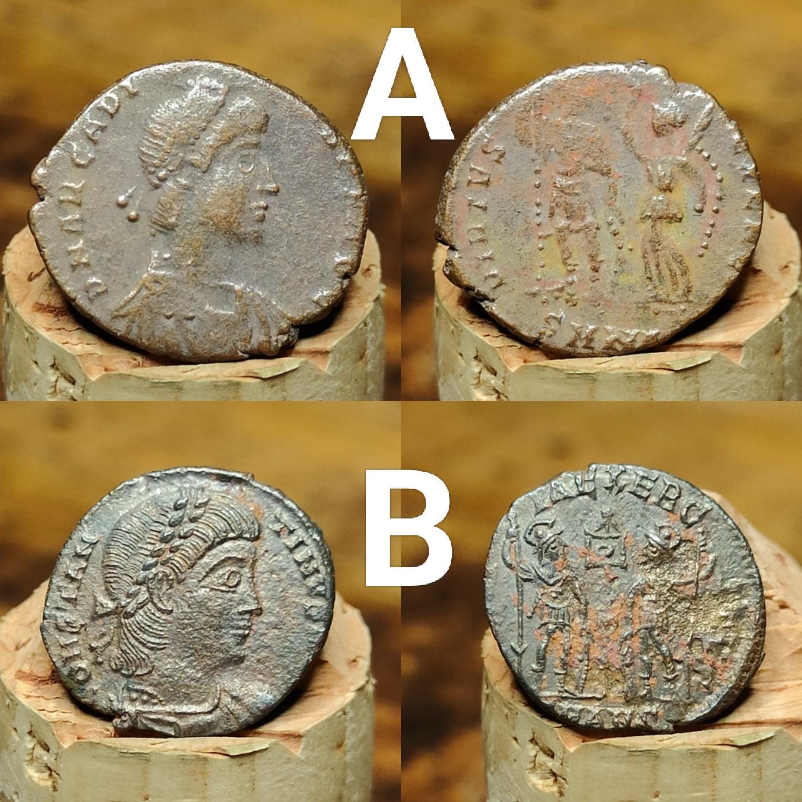 Very Fine Roman coins, 4th century ancient Nummus