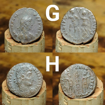 Very Fine Roman coins, 4th century ancient Nummus