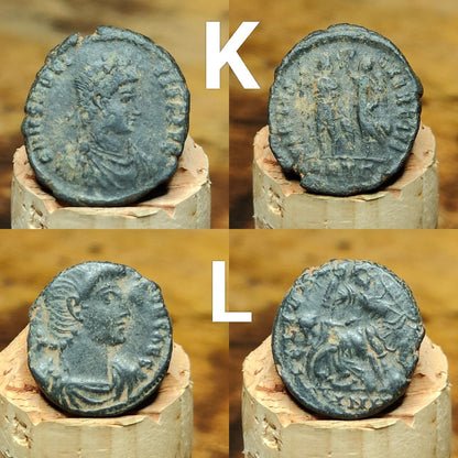 Very Fine Roman coins, 4th century ancient Nummus