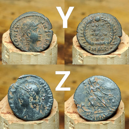 Very Fine Roman coins, 4th century ancient Nummus