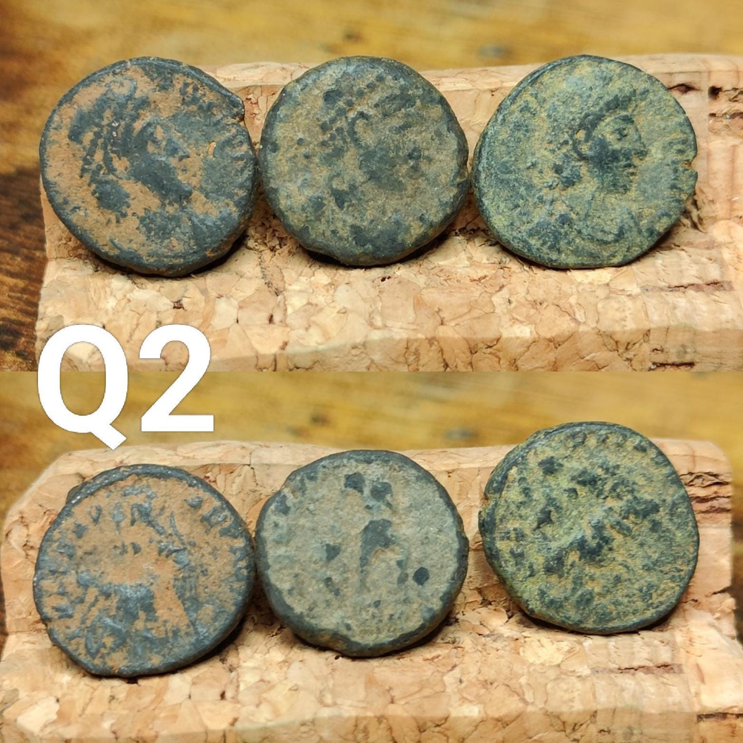 Set of 3 Roman coins, 4th century uncleaned ancient nummus
