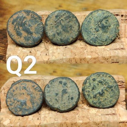 Set of 3 Roman coins, 4th century uncleaned ancient nummus