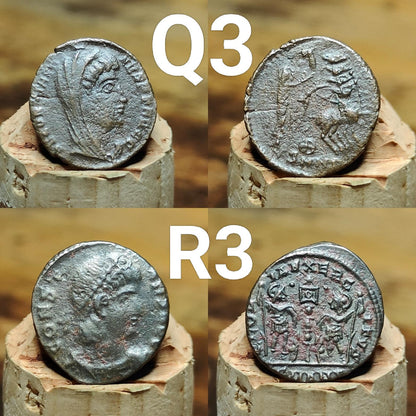 Genuine Roman coins, 4th century ancient Nummus