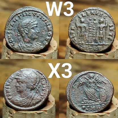 Genuine Roman coins, 4th century ancient Nummus