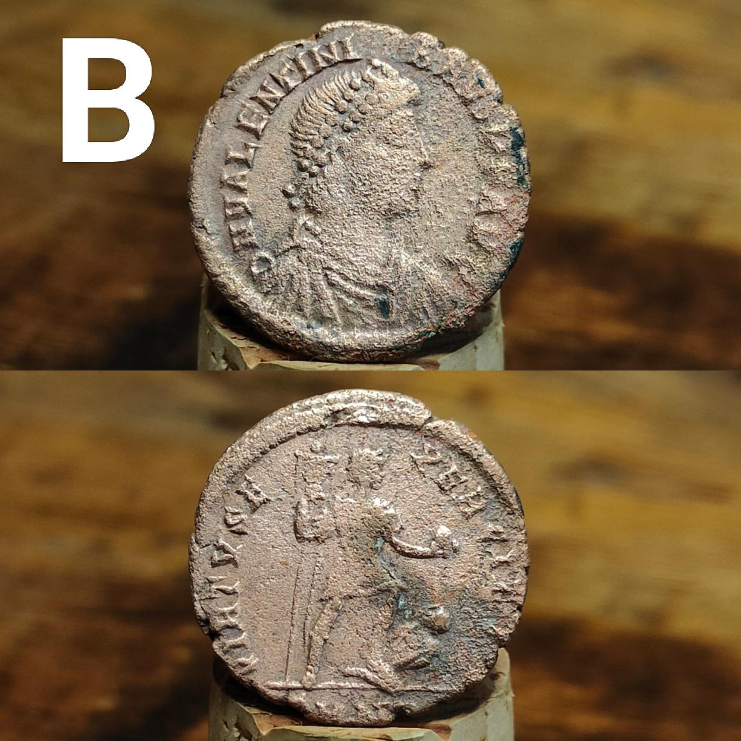 Cleaned Roman coins, ancient Nummus and Follis