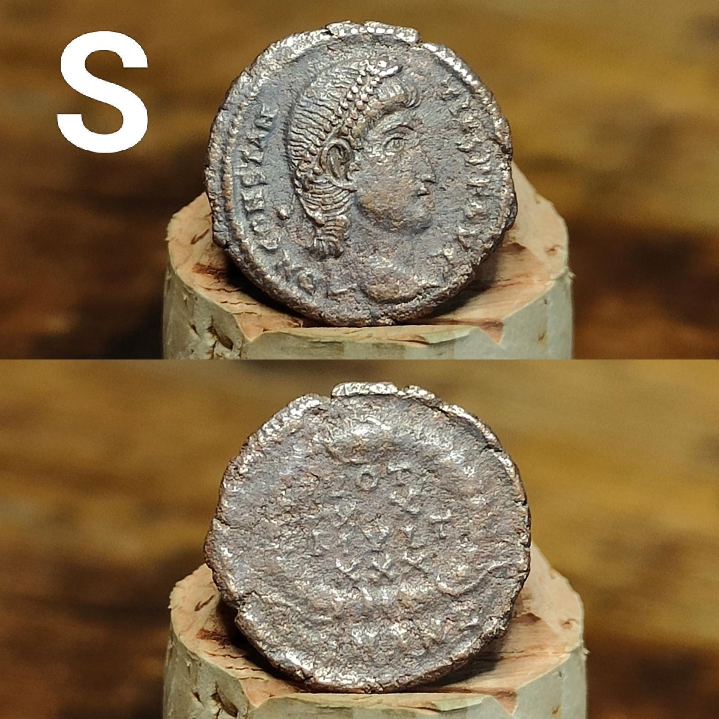 Cleaned Roman coins, ancient Nummus and Follis