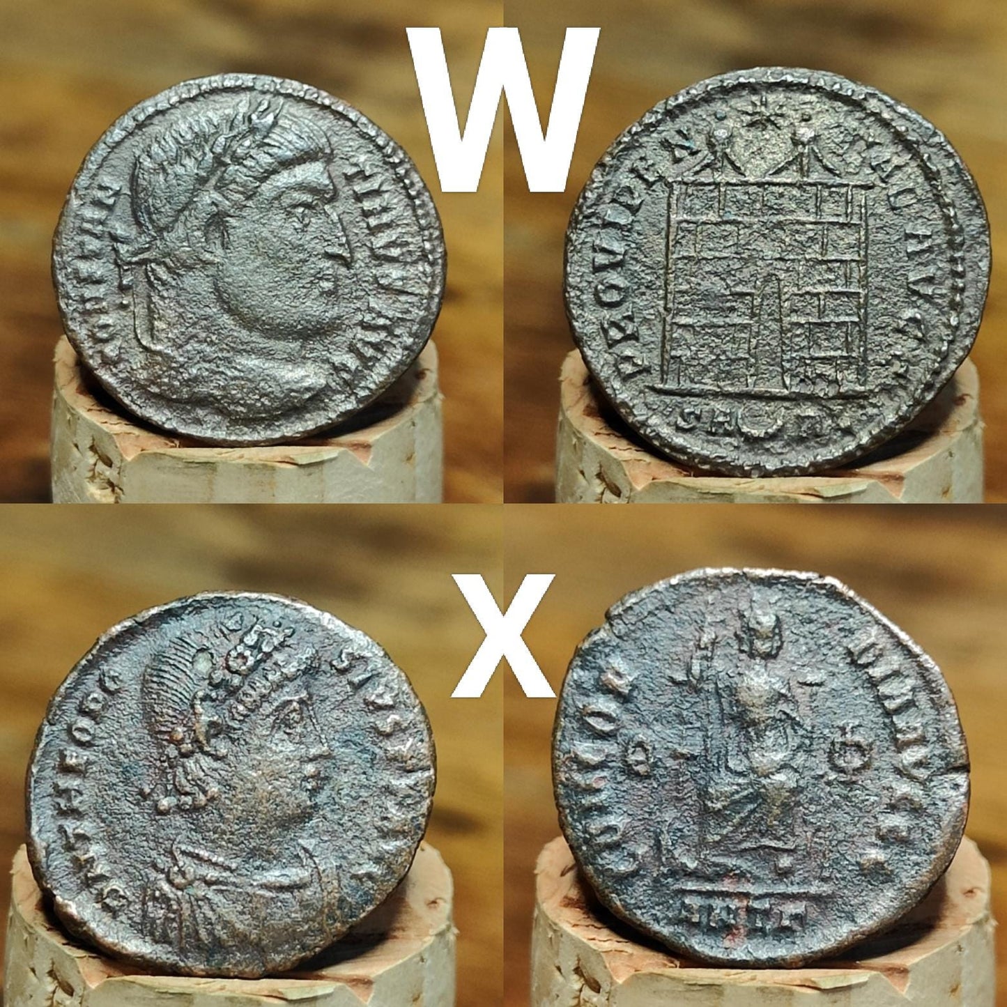 High grade Roman coins, 4th century ancient nummus