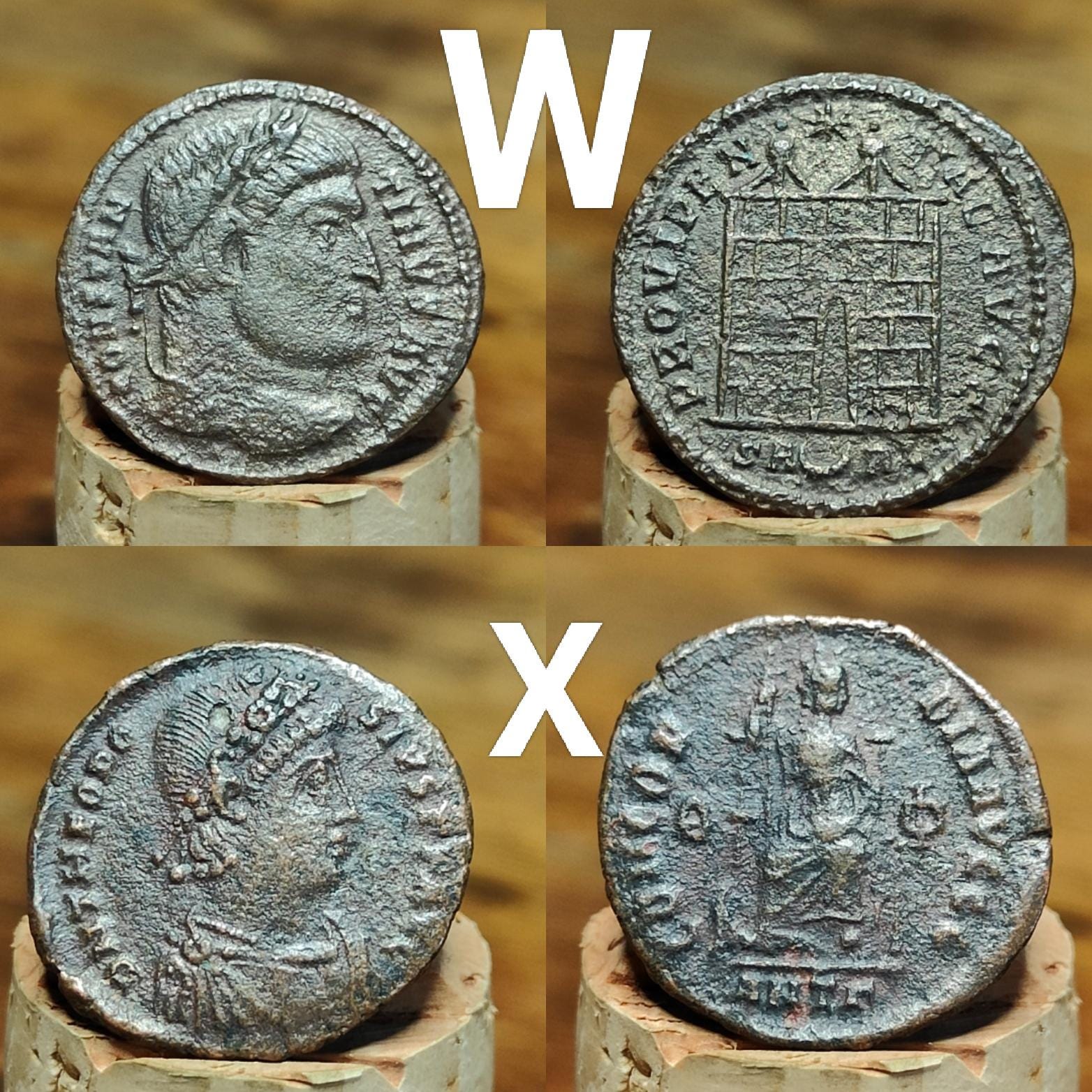 High grade Roman coins, 4th century ancient nummus