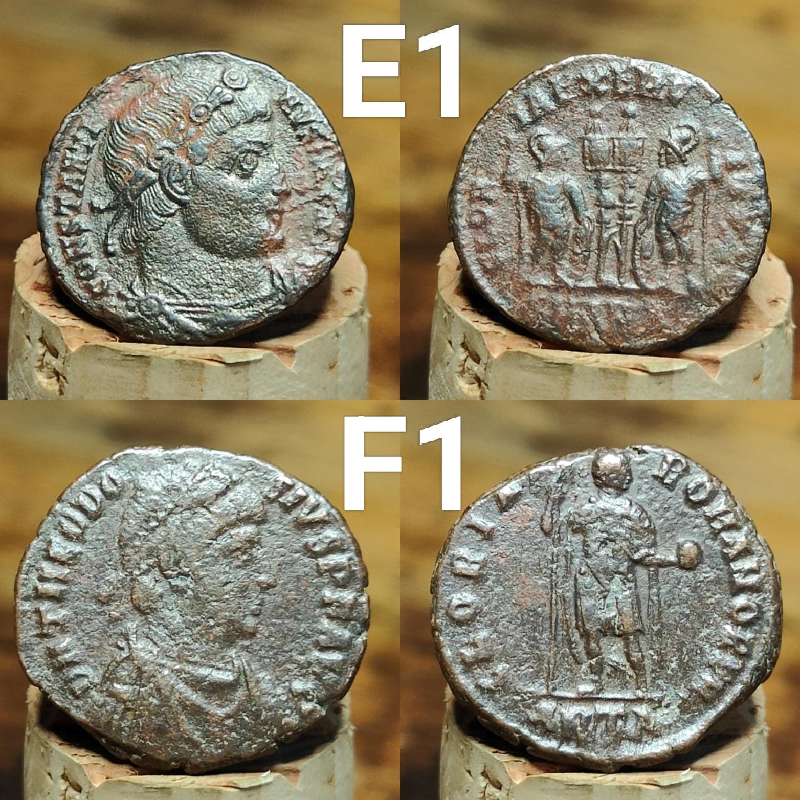 High grade Roman coins, 4th century ancient nummus