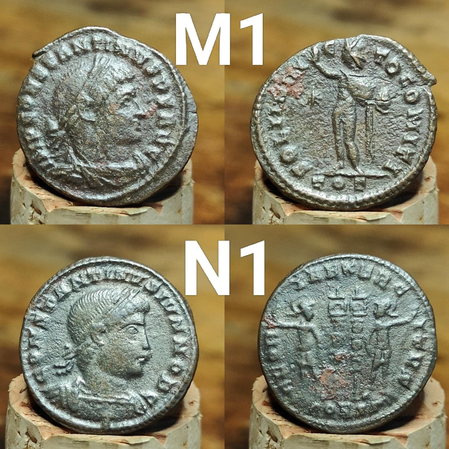 High grade Roman coins, 4th century ancient nummus