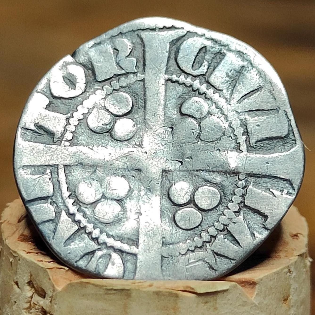 Medieval hammered silver penny coin, King Edward I , 700 years old