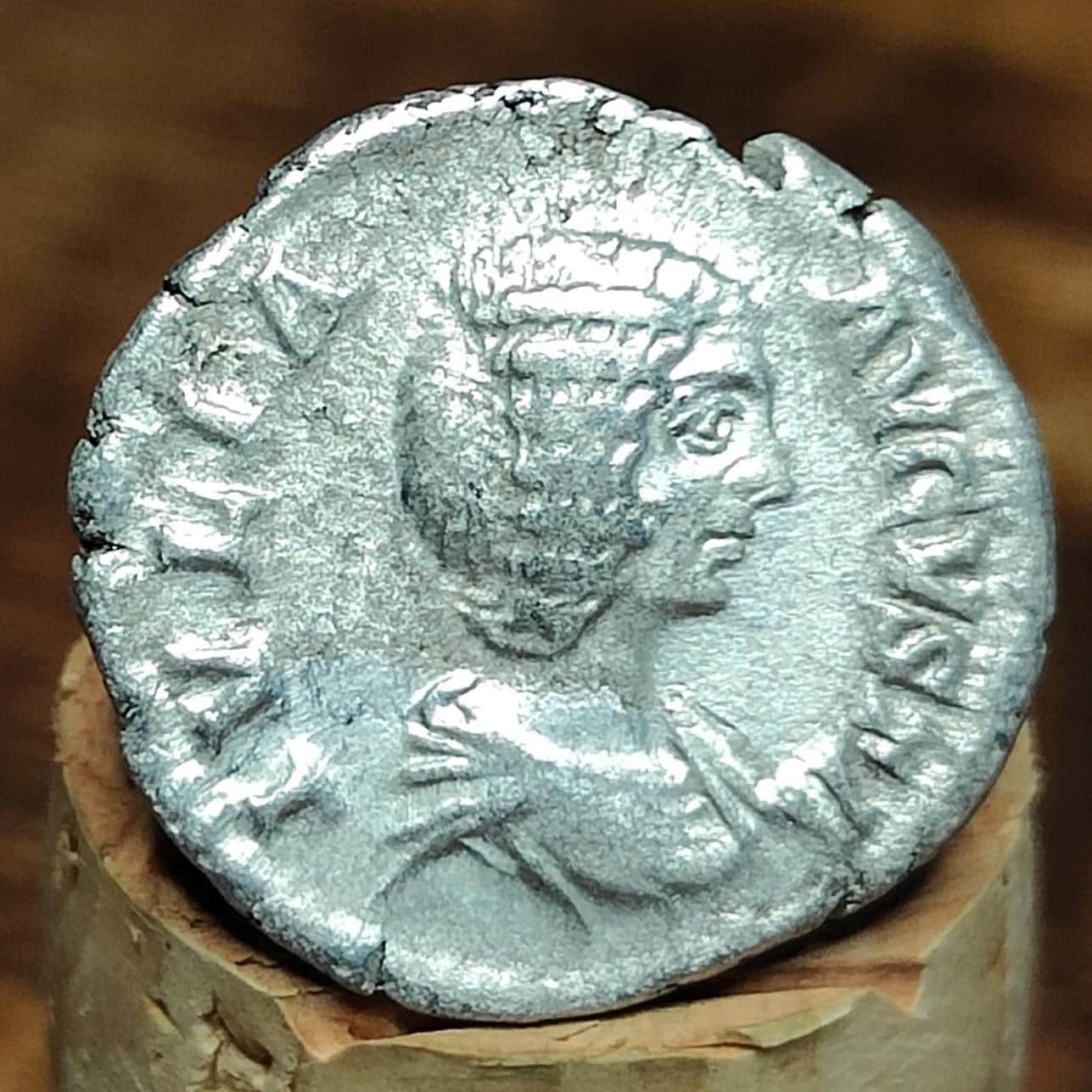 Julia Dommna Silver Denarius with Hilaritas reverse, Ancient roman coin