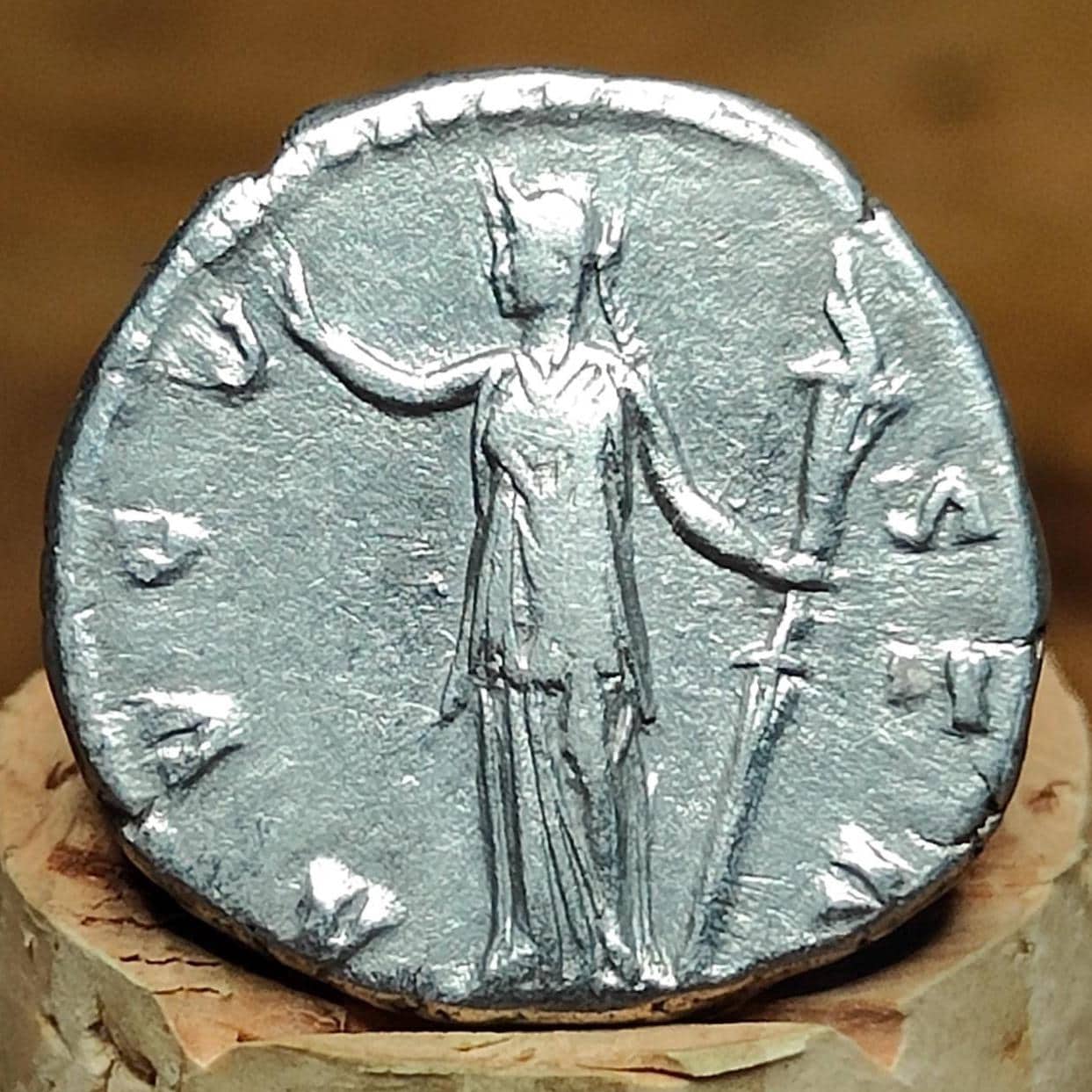 Faustina I Silver Denarius with Ceres reverse, Ancient roman coin
