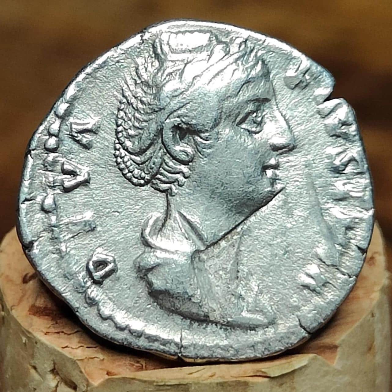 Faustina I Silver Denarius with Ceres reverse, Ancient roman coin