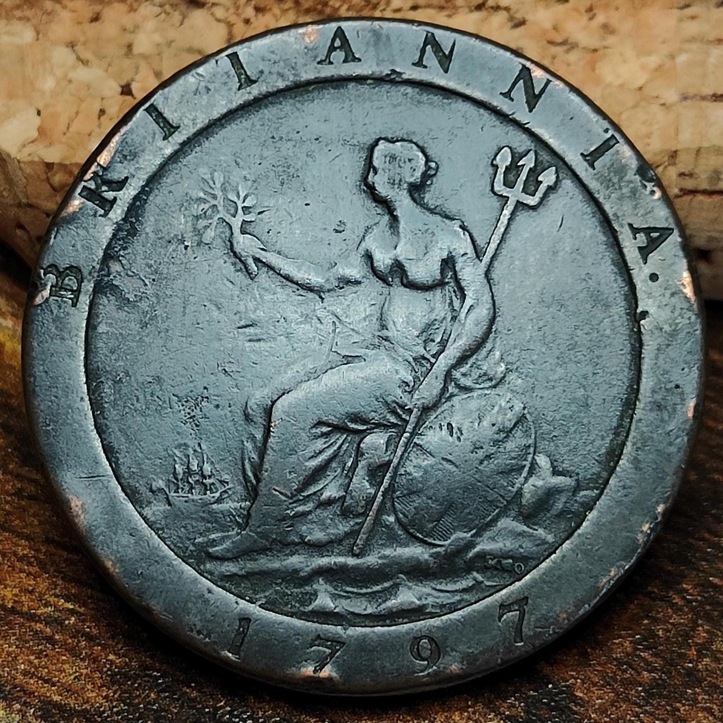 George III Cartwheel Penny, dated 1797 - Georgian/ US colonial coin