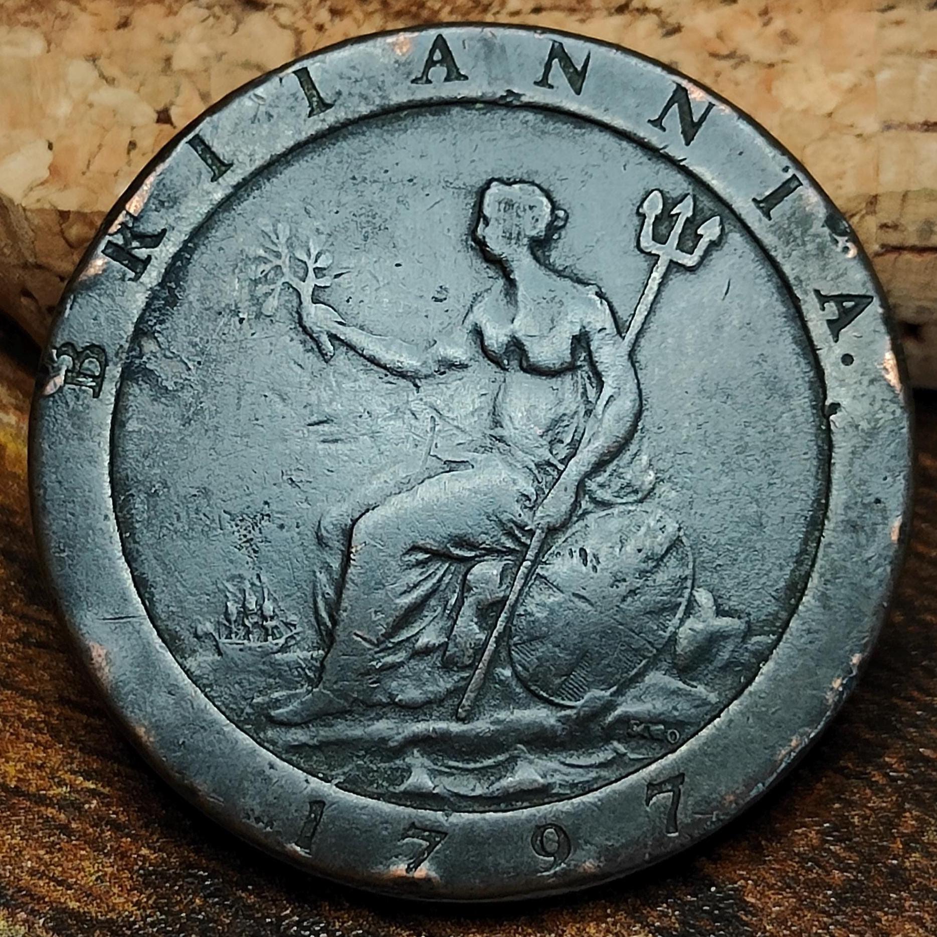 George III Cartwheel Penny, dated 1797 - Georgian/ US colonial coin