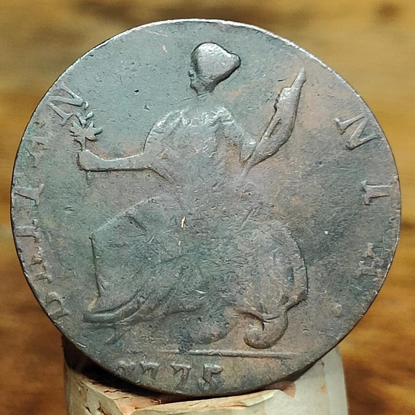 George III half Penny, dated 1775 - Georgian/ US colonial coin