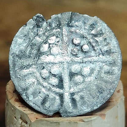 Medieval hammered silver penny coin of King Edward I, 700 years old