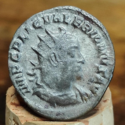 Valerian I Silver Antoninianus, Fides reverse, Authentic ancient roman double denarius.