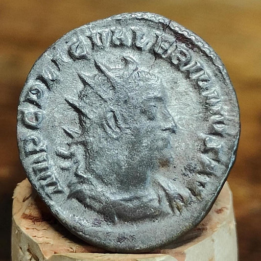 Valerian I Silver Antoninianus, Fides reverse, Authentic ancient roman double denarius.