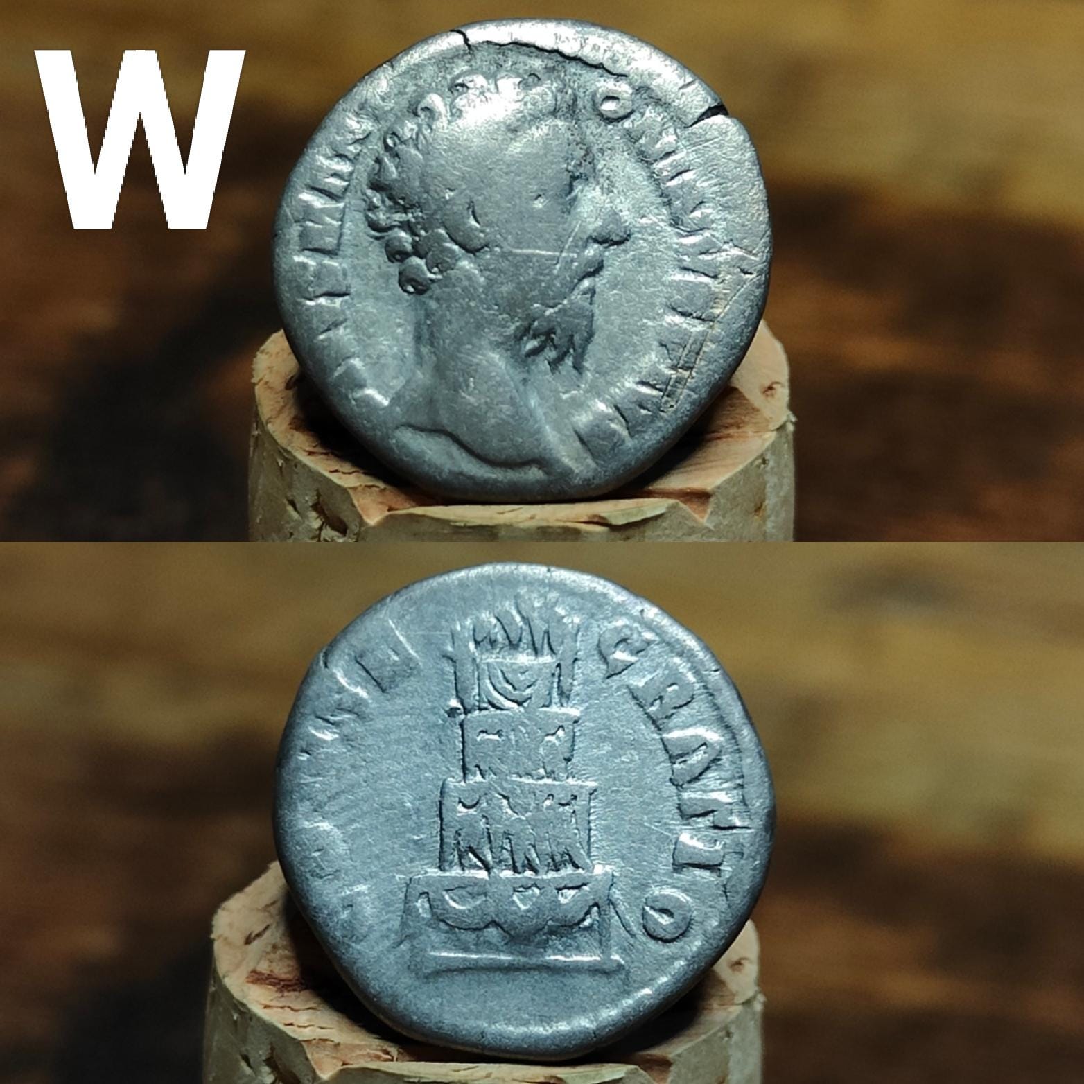 Authentic Roman silver Denarii featuring emperor of Rome, 1800 years old!