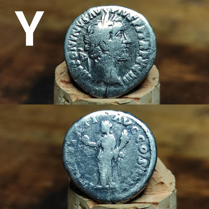 Authentic Roman silver Denarii featuring emperor of Rome, 1800 years old!