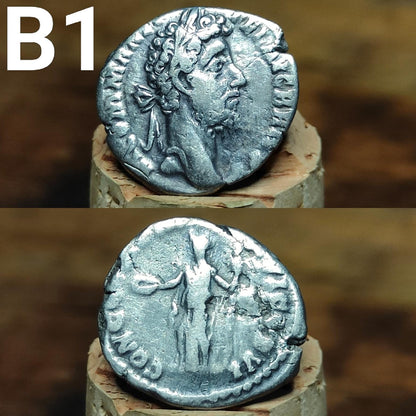 Authentic Roman silver Denarii featuring emperor of Rome, 1800 years old!
