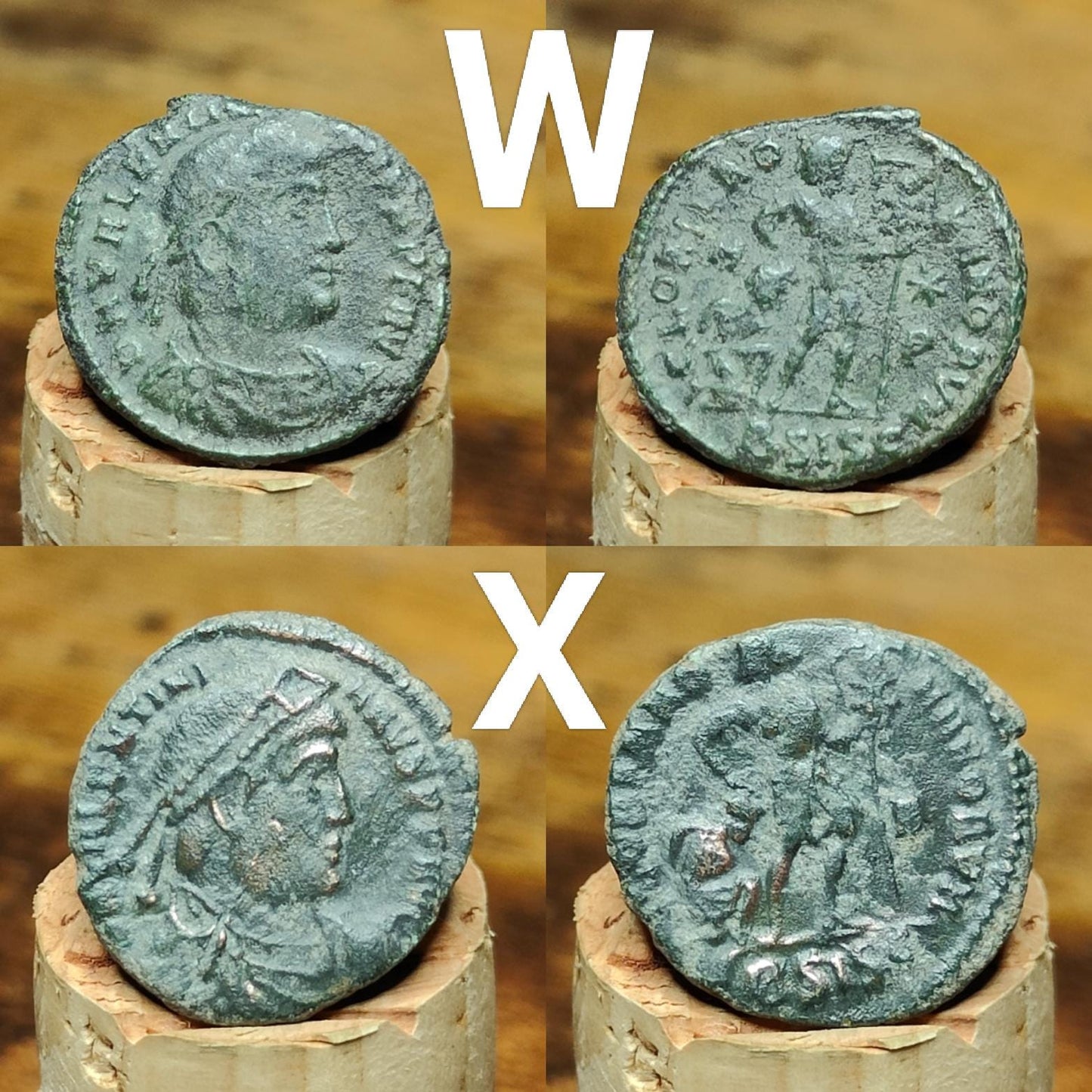 Very Fine Roman coins, 4th century ancient Nummus